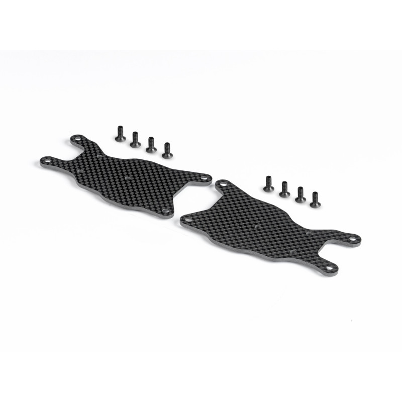 GT CARBON FRONT LOWER C-HUB ARM PLATE (L+R) - XRAY - 352192