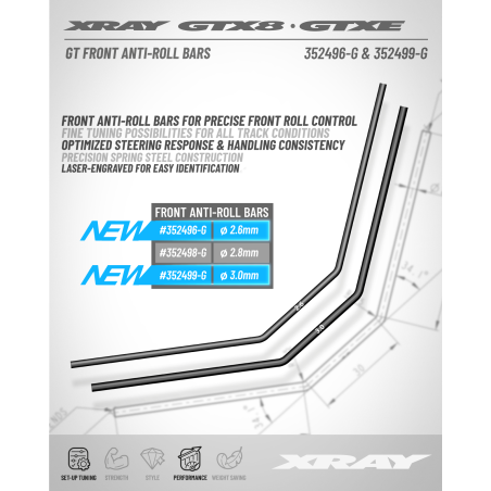 GT FRONT ANTI-ROLL BAR 3.0MM - XRAY - 352499-G