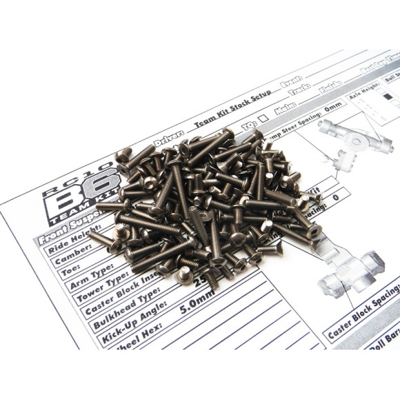  Rc10 B6D Titanium Hex Socket Screw Set  - HIRO SEIKO - 48076