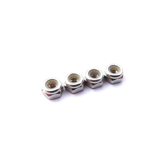 3mm Alloy Nylon Nut (S_Size)  [Silver] - HIRO SEIKO - 69849