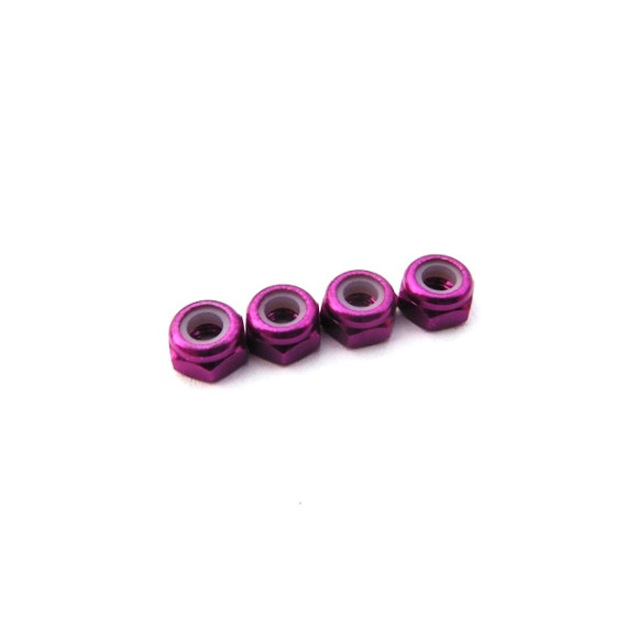 Ecrous alu étroit 3mm Violet - HIRO SEIKO - 69852