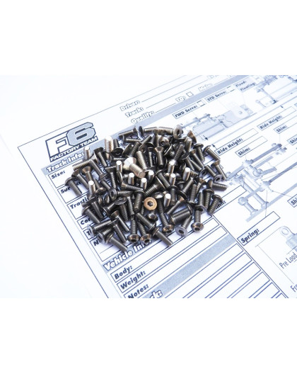 Kit de visserie titane hexagonale RC10F6 - HIRO SEIKO - 48156