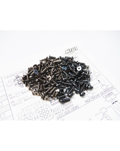 Kit de visserie titane/alu hexagonale MTC1 gris - HIRO SEIKO - 48183