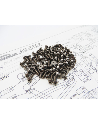  A800X Titanium Hex Socket Screw Set - 48184 - HIRO SEIKO