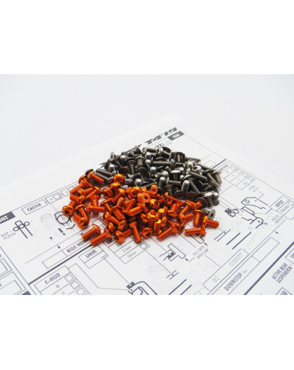 Kit visserie titane/alu hexagonale T4'19 Orange - HIRO SEIKO - 48396
