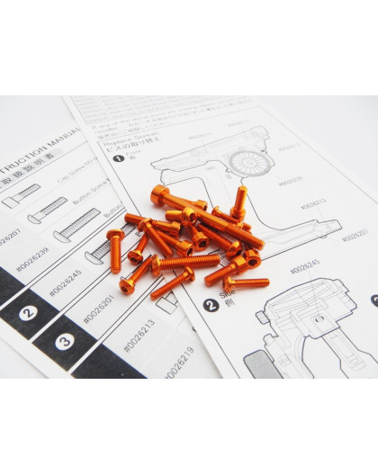 Kit de visserie alu M17 Orange - HIRO SEIKO - 48410