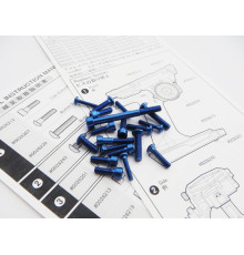 Kit de visserie alu M17 Bleu foncé - HIRO SEIKO - 48408