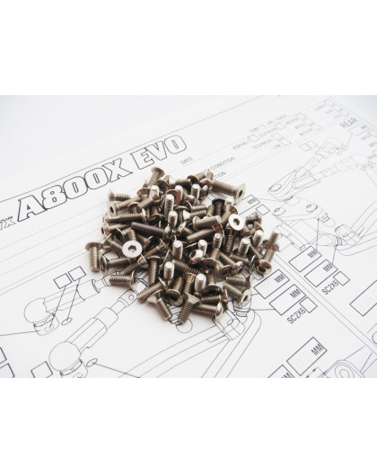 Kit de visserie titane hexagonale A800X EVO - HIRO SEIKO - 48430