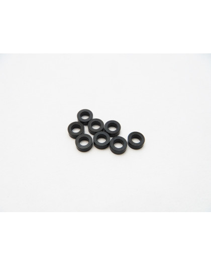 Rondelles alu 3mm 2.0mm (8) Noir - HIRO SEIKO - 48469