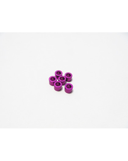 Rondelles alu 3mm 5.0mm (6) Violet - HIRO SEIKO - 48496