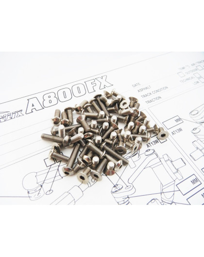 A800FX Titanium Hex Socket Screw Set (78pcs) - HIRO SEIKO - 48607