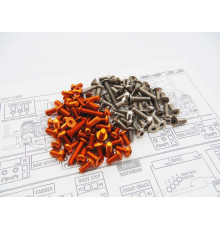 Kit visserie titane/alu hexagonale Orange X4 - HIRO SEIKO - 48675
