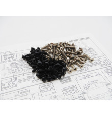 Kit visserie titane/alu hexagonale Noir X4 - HIRO SEIKO - 48676