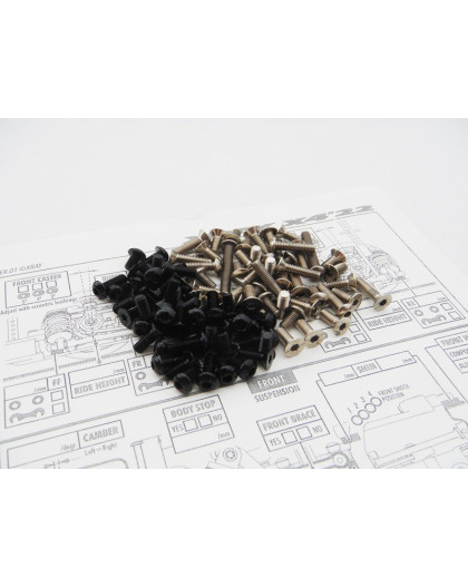 Kit visserie titane/alu hexagonale Noir X4 - HIRO SEIKO - 48676