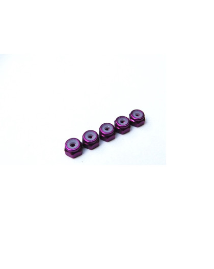 Ecrous nylstop alu 2mm Violet - HIRO SEIKO - 69215