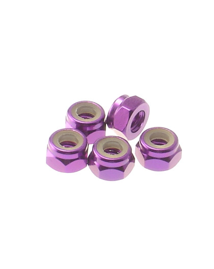 Ecrous nylstop alu 4mm Violet - HIRO SEIKO - 69227