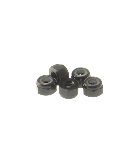  3mm Alloy Nylon Nut [Black] - 69223 - HIRO SEIKO