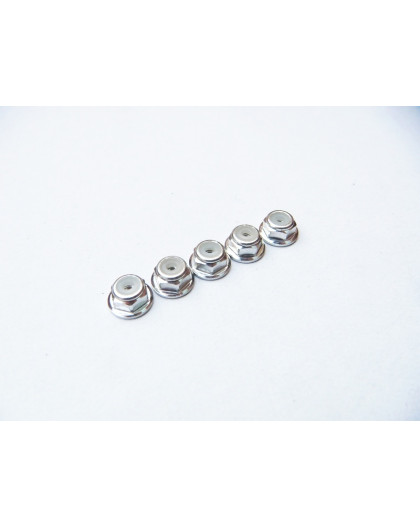 2mm Alloy Flange Nylon Nut [Silver] - 69230 - HIRO SEIKO