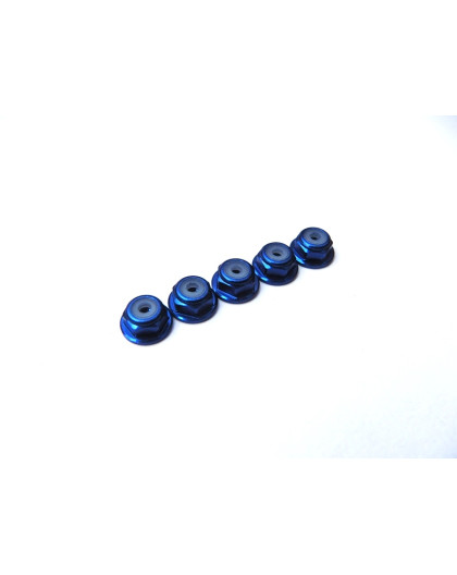  2mm Alloy Flange Nylon Nut [YOKOMO-Blue] - 69232 - HIRO SEIKO