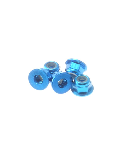  3mm Alloy Flange Nylon Nut [TAMIYA-Blue] - 69237 - HIRO SEIKO