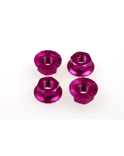  4mm Alloy Serrated Wheel Nut [Purple] - 69593 - HIRO SEIKO
