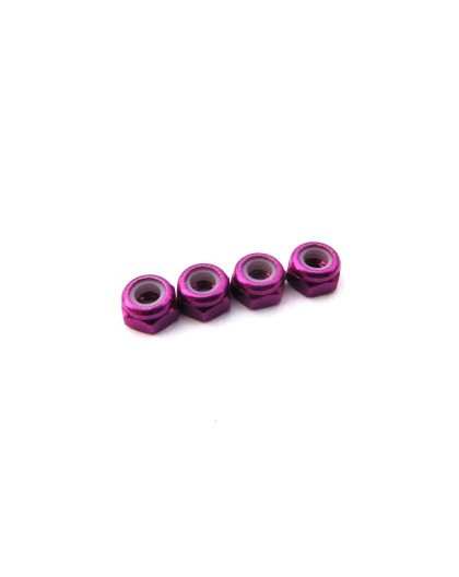 Ecrous alu étroit 3mm Violet - HIRO SEIKO - 69852