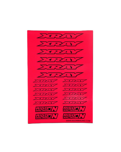 Stickers sheet Xray Fluo pink Size A5 - AIGOIN RACING - AR3004