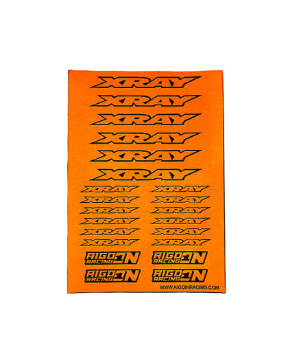 Stickers Xray Orange Fluo sur format A5 - AIGOIN RACING - AR3002