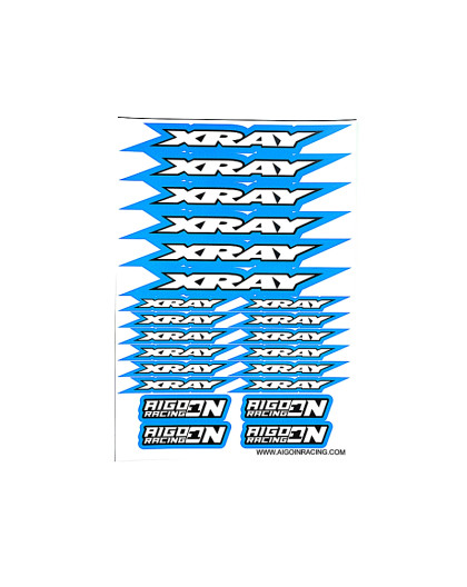 Stickers Xray Bleu sur format A5 - AIGOIN RACING - AR3007