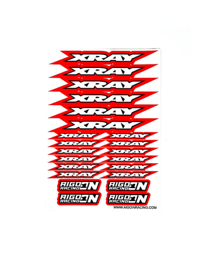 Stickers sheet Xray Red Size A5 - AIGOIN RACING - AR3006