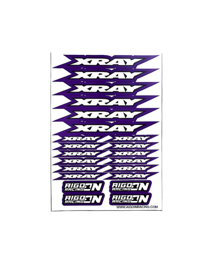 Stickers sheet Xray Purple Size A5 - AIGOIN RACING - AR3008
