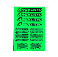Stickers sheet Associated Fluo green Size A5 - AIGOIN RACING - AR3011