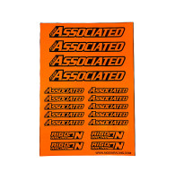 Stickers sheet Associated Fluo orange Size A5 - AIGOIN RACING - AR301