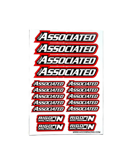 Stickers sheet Associated Red Size A5 - AIGOIN RACING - AR3014