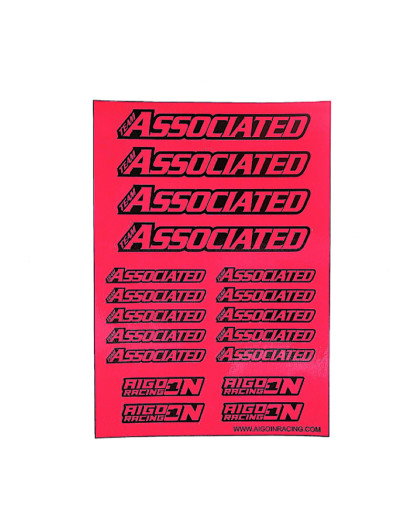Stickers sheet Associated Fluo pink Size A5 - AIGOIN RACING - AR3012