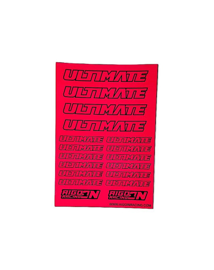 Stickers sheet Ultimate Fluo pink Size A6 - AIGOIN RACING - AR3020