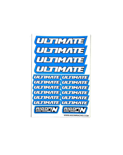 Stickers Ultimate Bleu sur format A6 - AIGOIN RACING - AR3023