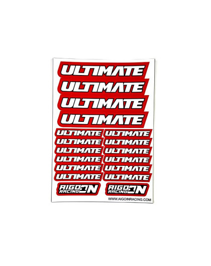 Stickers Ultimate Rouge sur format A6 - AIGOIN RACING - AR3022
