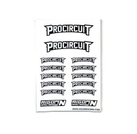 Stickers sheet Procircuit White Size A6 - AIGOIN RACING - AR3029