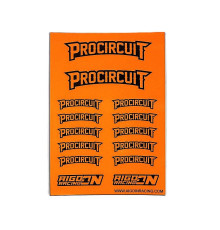 Stickers Procircuit Orange Fluo sur format A6 - AIGOIN RACING -AR3026