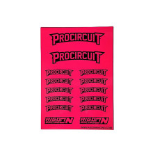 Stickers Procircuit Rose Fluo sur format A6 - AIGOIN RACING - AR3028