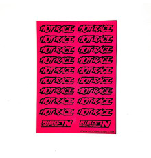 Stickers Hot Race Rose Fluo sur format A6 - AIGOIN RACING - AR3044