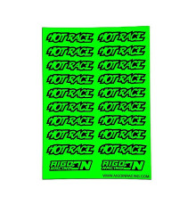 Stickers Hot Race Vert Fluo sur format A6 - AIGOIN RACING - AR3043