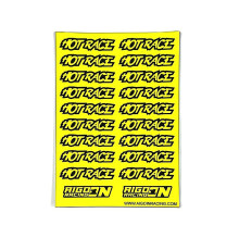 Stickers Hot Race Jaune Fluo sur format A6 - AIGOIN RACING - AR3041