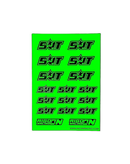 Stickers SRT Vert Fluo sur format A6 - AIGOIN RACING - AR3051