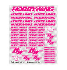 Planche de stickers Rose/Blanc - HOBBYWING - D0001P/W