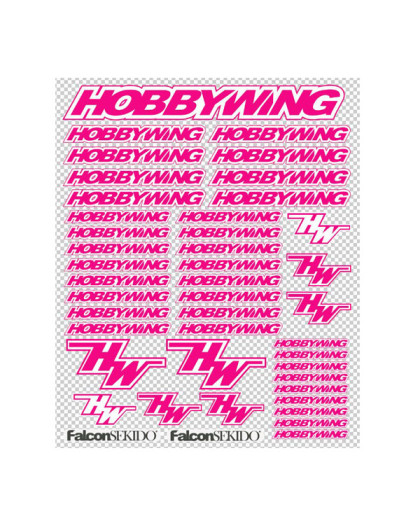 Planche de stickers Rose/Blanc - HOBBYWING - D0001P/W