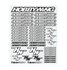 Planche de stickers Noir/Blanc - HOBBYWING - D0001BK/W