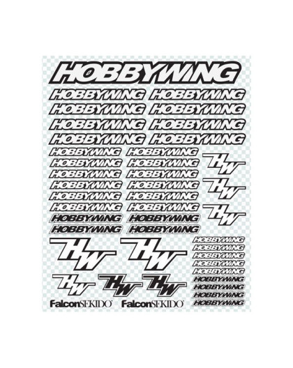 Planche de stickers Noir/Blanc - HOBBYWING - D0001BK/W