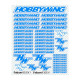 Planche de stickers Bleu/Blanc - HOBBYWING - D0001BW